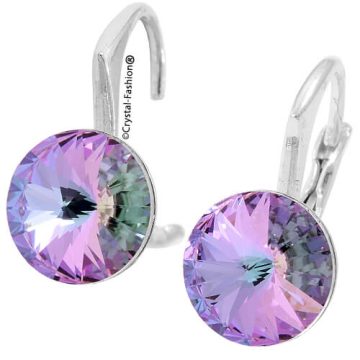 Cercei Argint Cristale Rivoli Tortita Violet