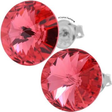 Cercei Argint Cristal Rivoli 12 Rosu
