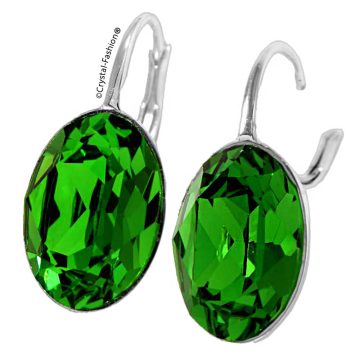 Cercei Swarovski Oval Verde