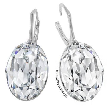Cercei Swarovski Oval Tortita Clear