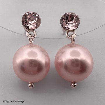 Cercei Swarovski Perla Roz