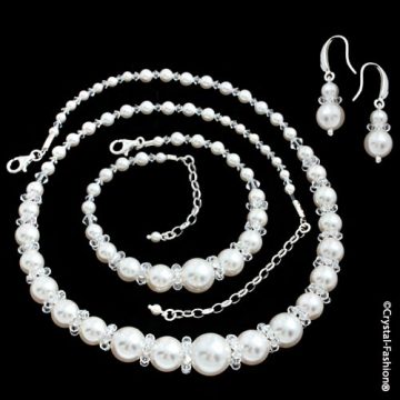 Set BIjuterii Perle si Cristale Clear Joplin