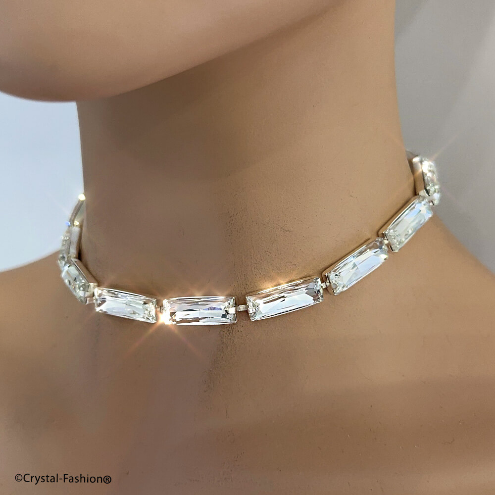 Colier Cristale Baguette Swarovski Clear