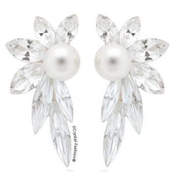 Cercei Swarovski Perle si Cristale