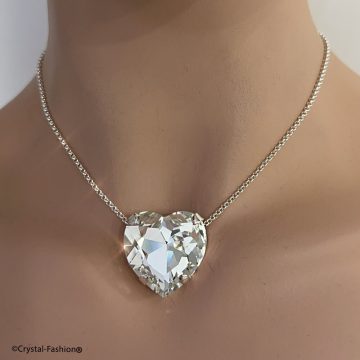Colier Argint chain Inima Swarovski