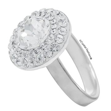 Inel Argint Cristale Swarovski Clear