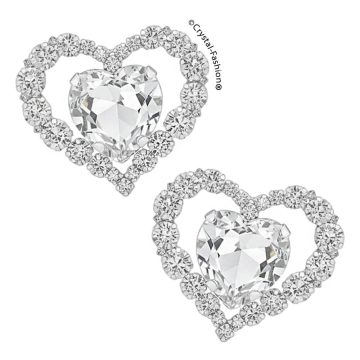 Cercei Statement Inima Uriasa Twin Clear