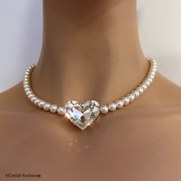 Colier Perle Inima Geometric Heart
