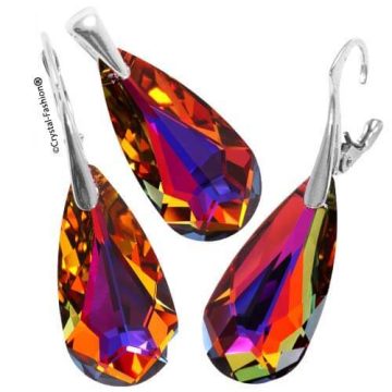 Set Bijuterii Cercei Pandantiv Argint Multicolor