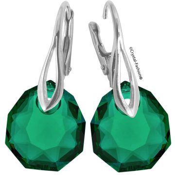 Cercei Argint PIatra Verde Majestic
